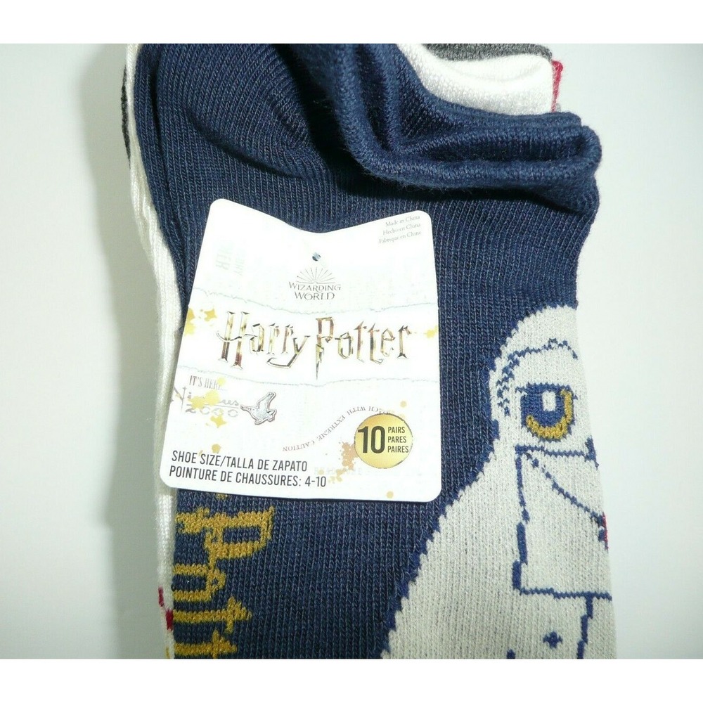 Harry Potter 10 Pairs Socks Women's Size 4-10 Hedwig Owl Platform 9 3/4 - Picture 3 of 12